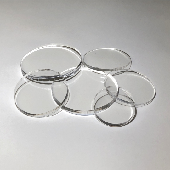 5 Pcs 4/" Dia x 1//16/" Thick Laser Cut Clear Cell Cast Acrylic  Disks