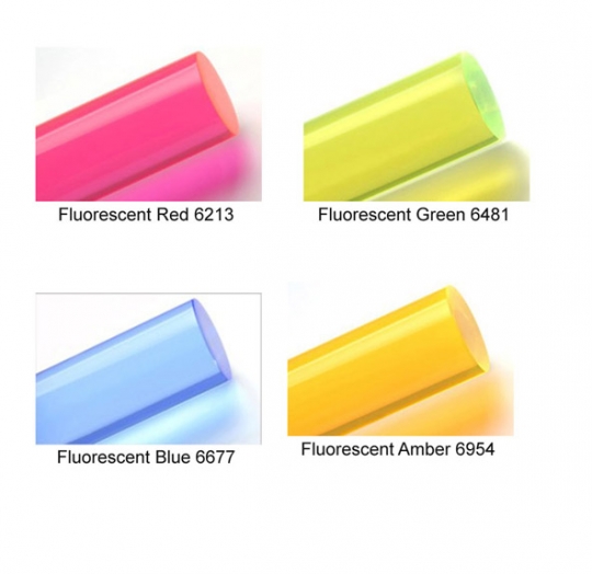 Fluorescent Cast Acrylic Rod (Unpolished)